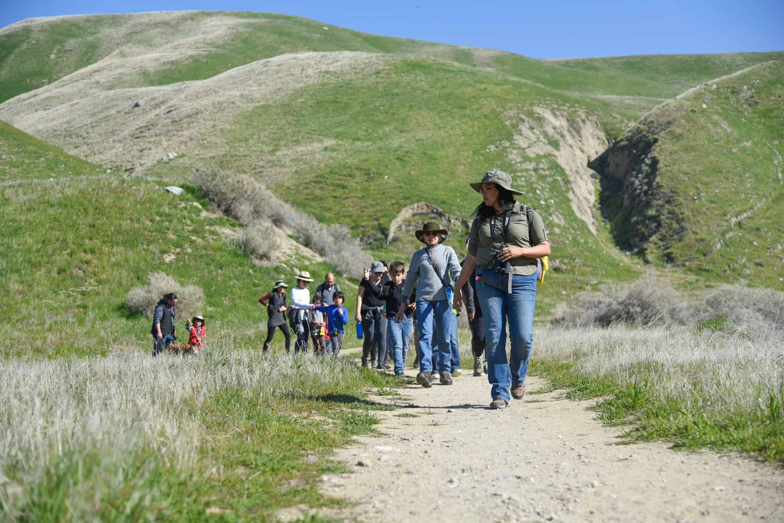  Carolina Ruiz leads a group of hikers at Wind Wolves Preserve  