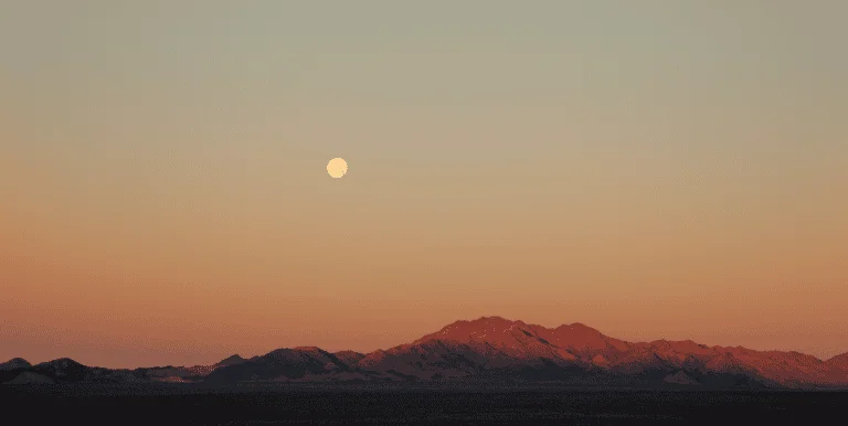 Sunset Over Mountain Range