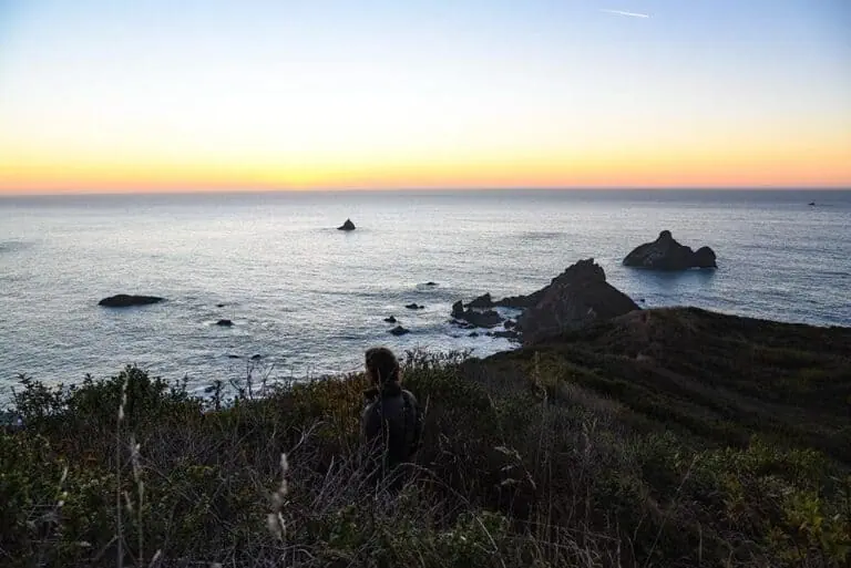 Sunset over the California coast