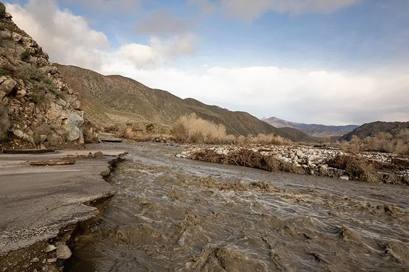   Road and bridge damage caused by flooding in 2019. Photo by Jack Thompson.  